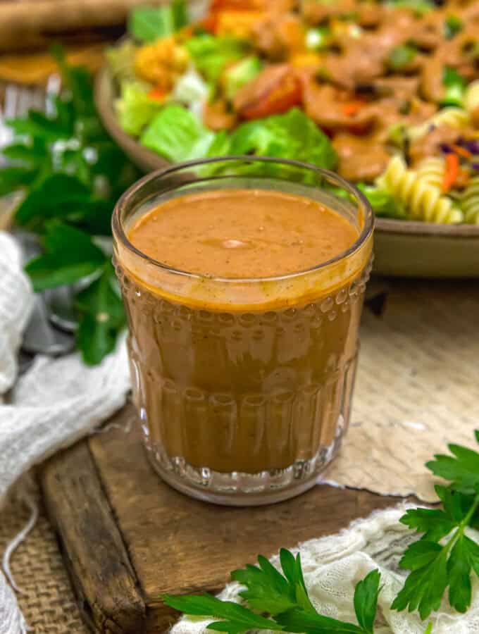 Glass of Oil-Free Low-Fat Taco Dressing