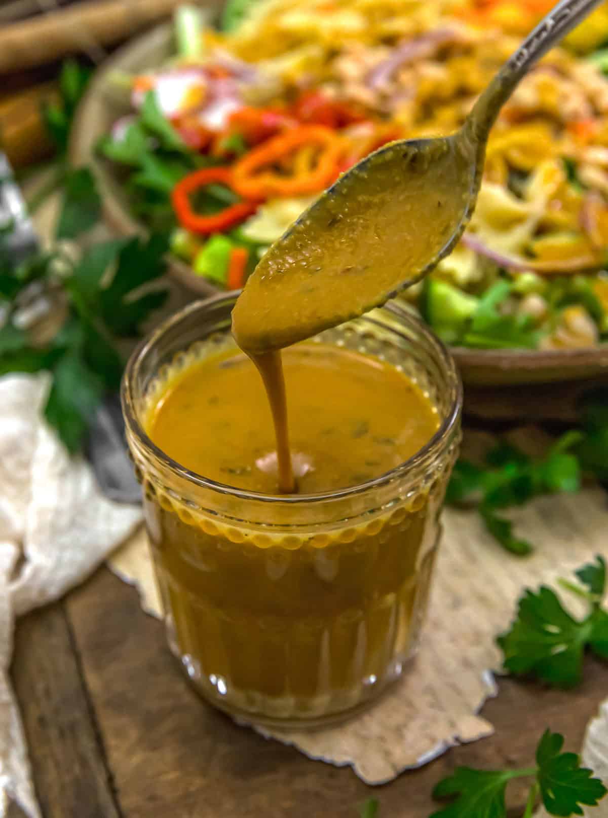 Spoonful of Oil Free Vegan Cheesy Dijon Dressing