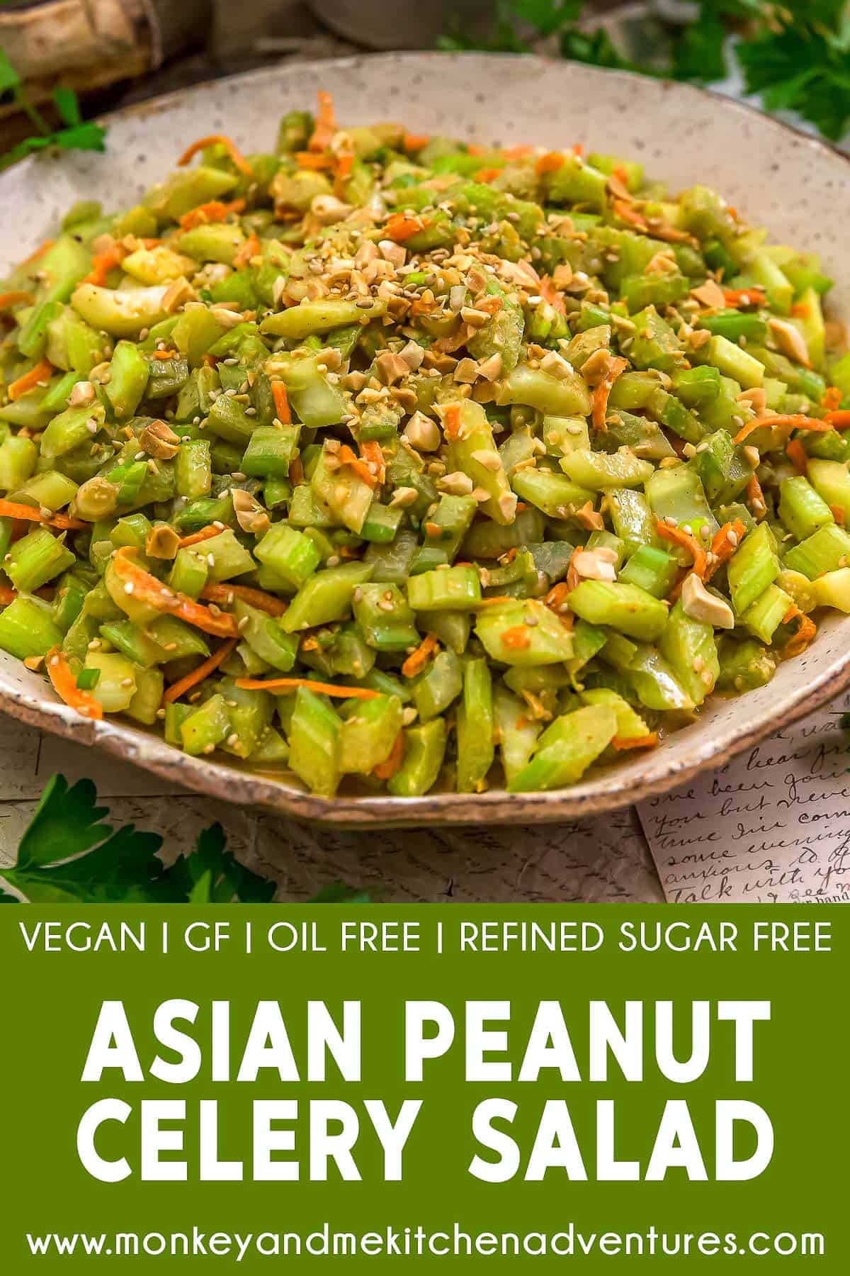 Asian Peanut Celery Salad with text description