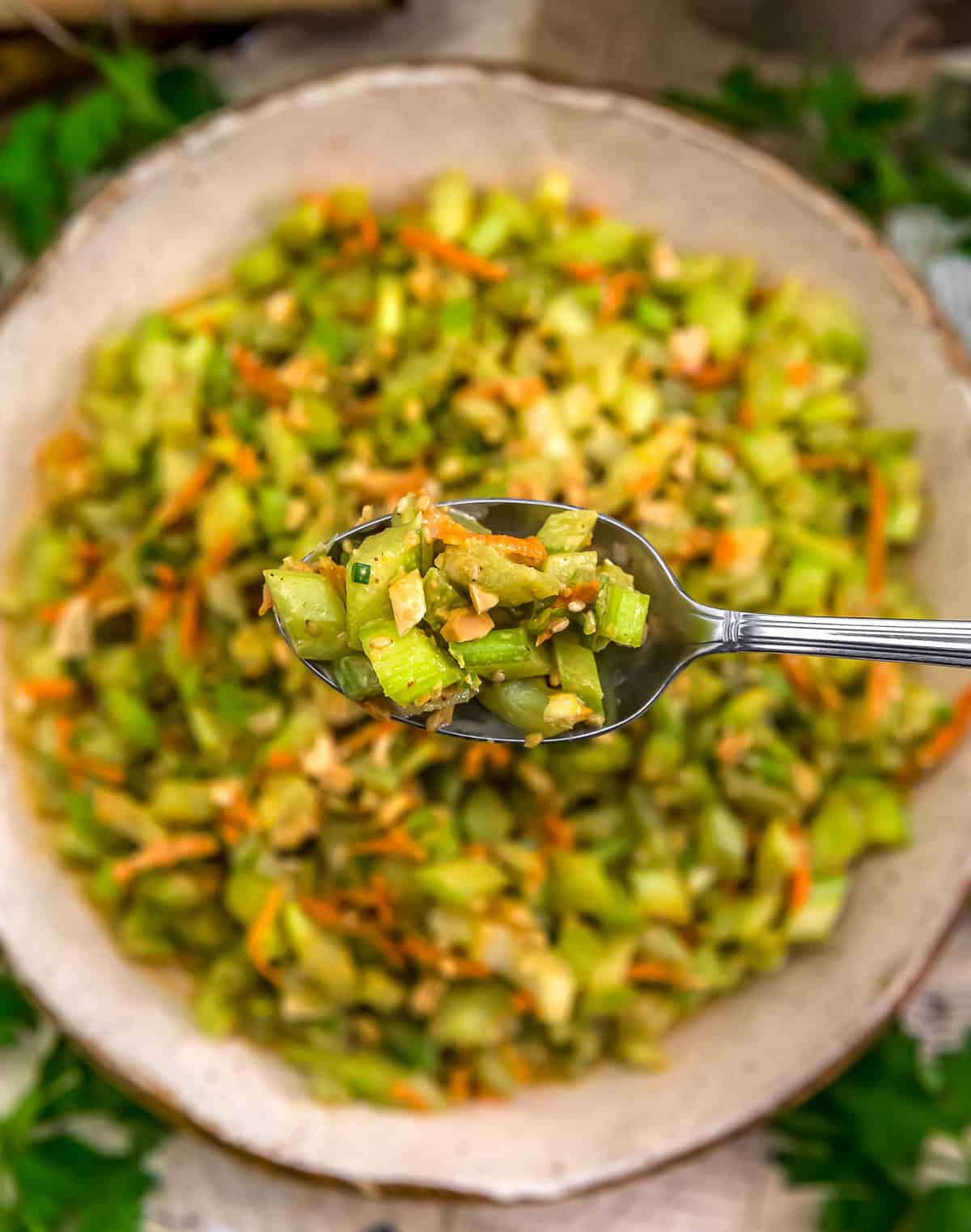 Spoonful of Asian Peanut Celery Salad