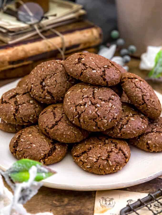 Pile of Healthy Chocolate Coconut Cookies