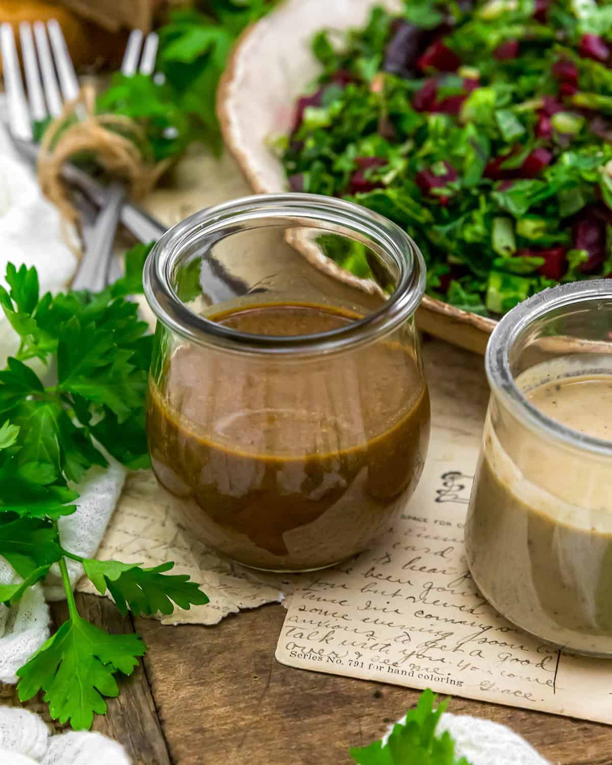 Nitric Oxide Salad with salad dressing