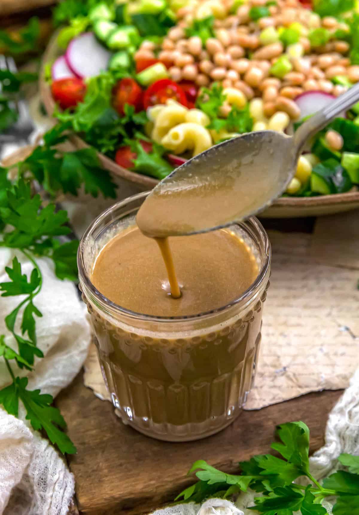 Spoonful of Oil-Free Sherry Vinaigrette