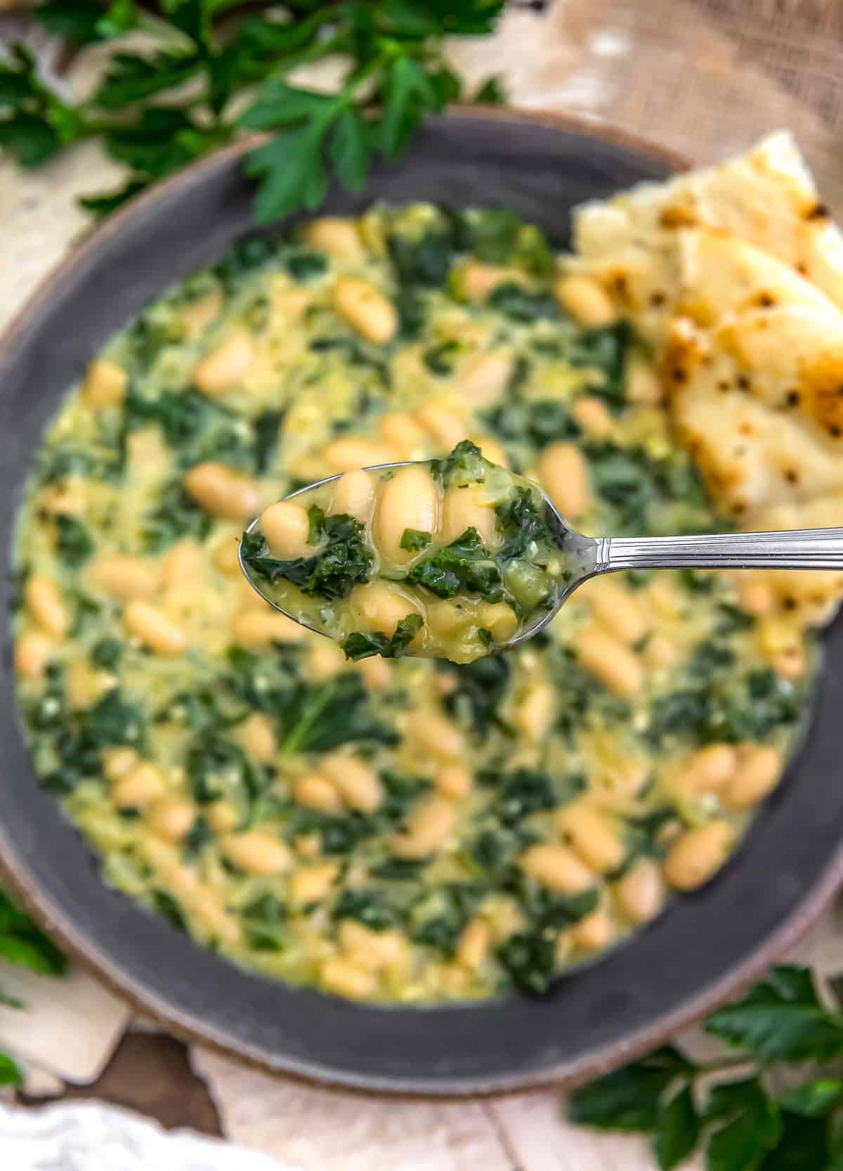 Spoonful of Easy Low-Fat Italian Kale and Bean Skillet