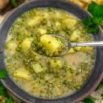 Spoonful of Low-Fat Potato and Sweet Pea Soup