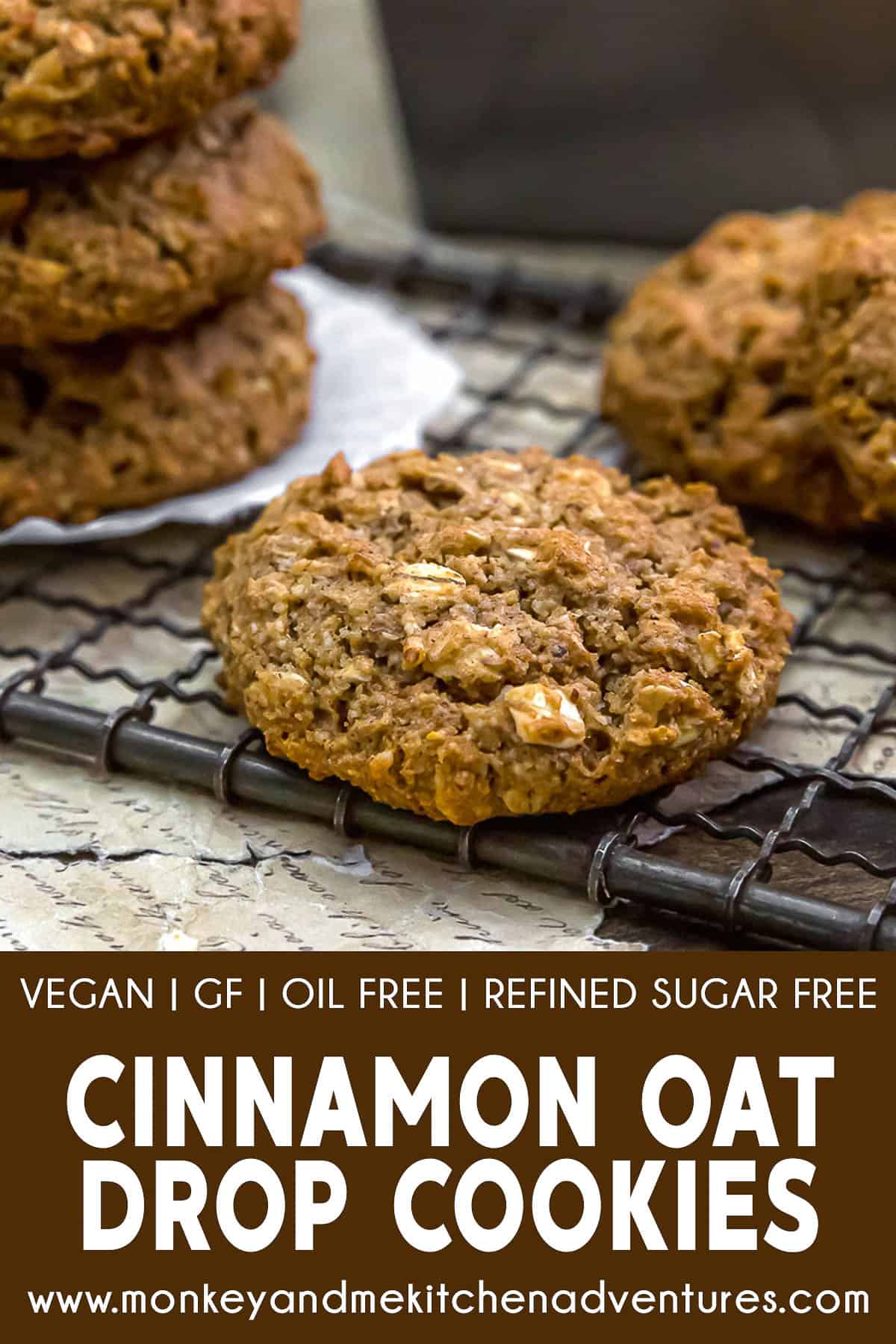 Cinnamon Oat Drop Cookies with text description