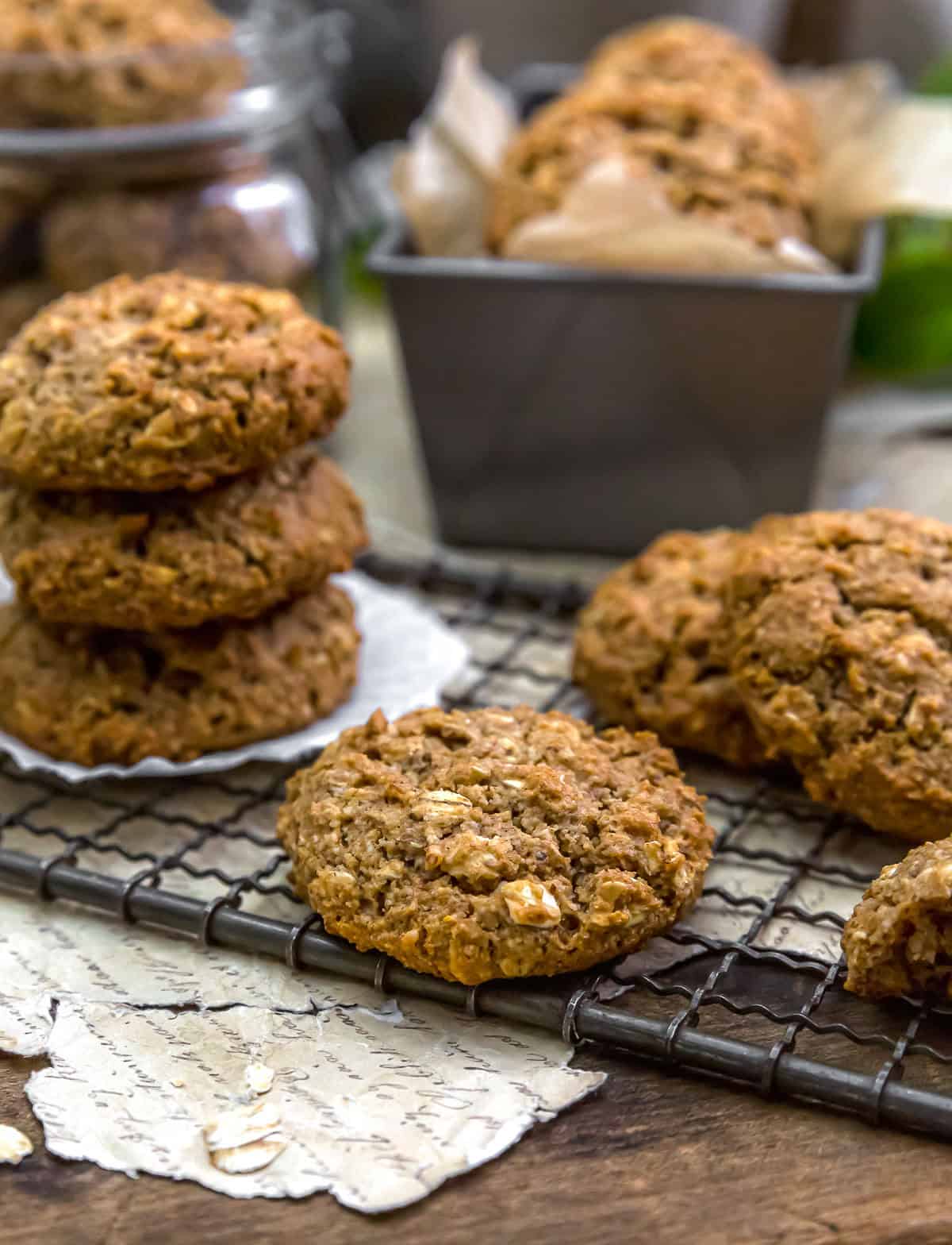 Close up of Cinnamon Oat Drop Cookies