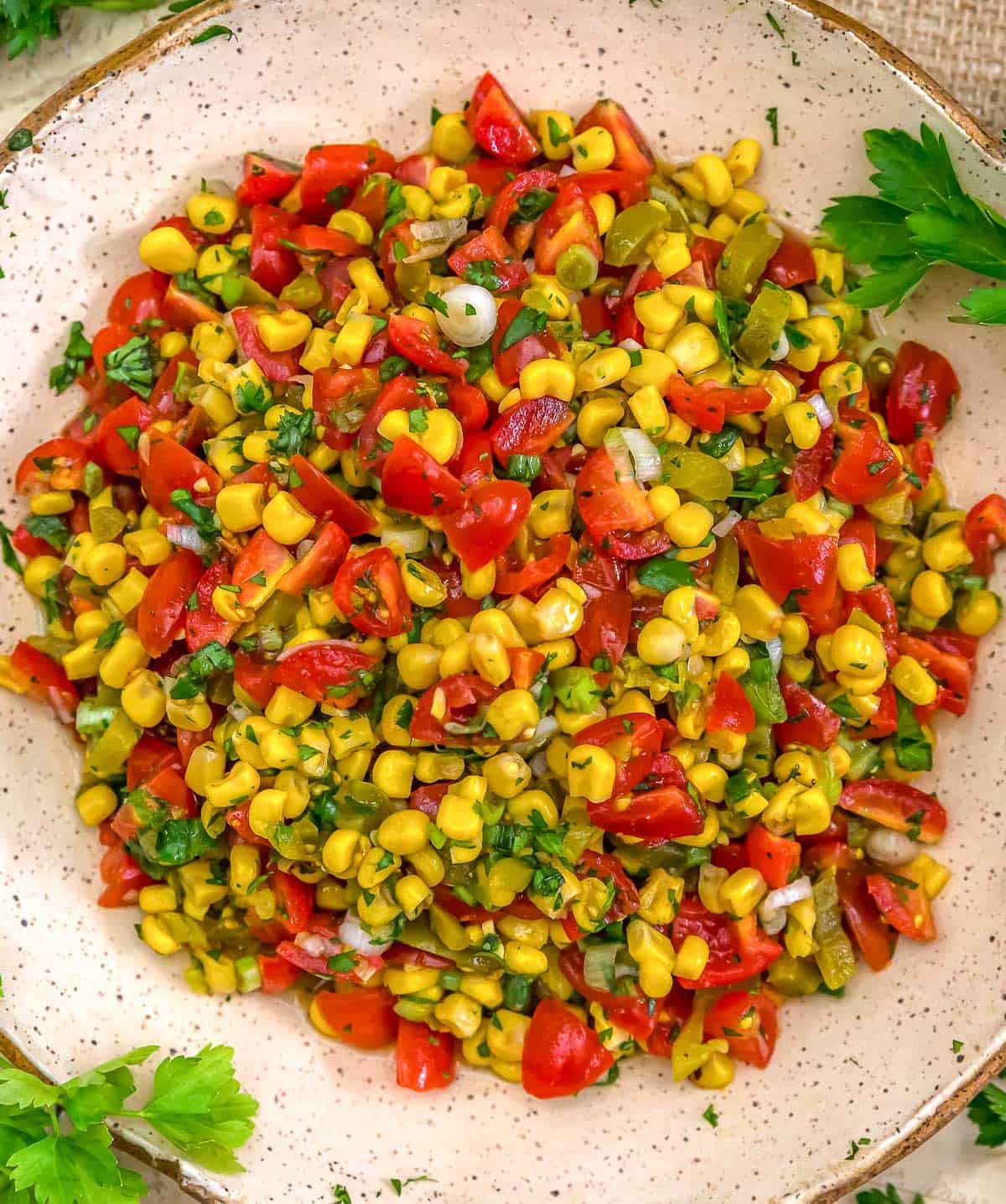 Bowl of Pickled Jalapeno Corn Relish