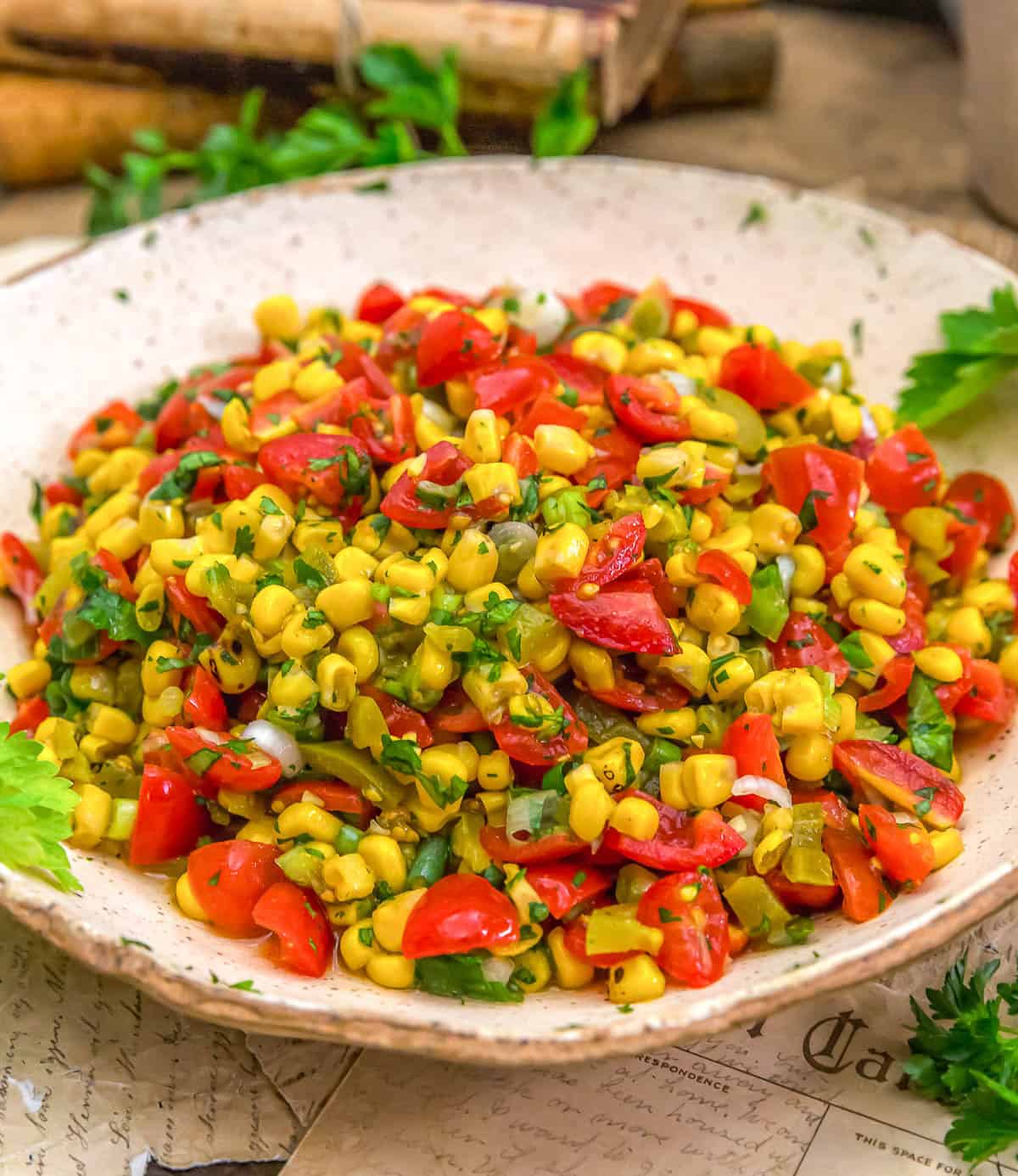 Close up of Pickled Jalapeno Corn Relish