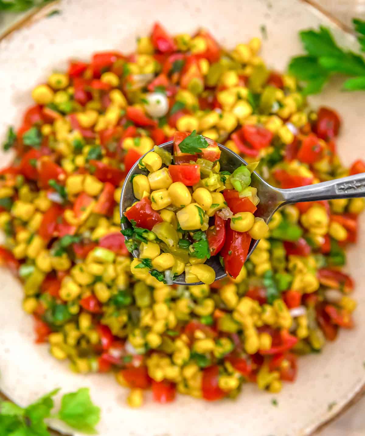 Spoonful of Pickled Jalapeno Corn Relish