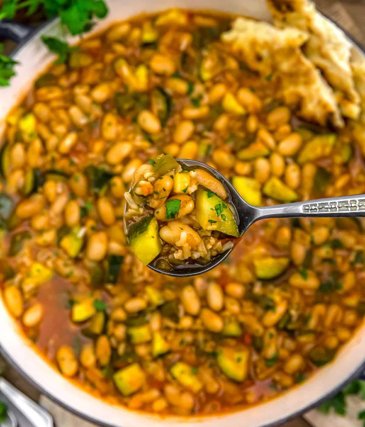 Spoonful of Turkish Zucchini Bean and Rice Skillet