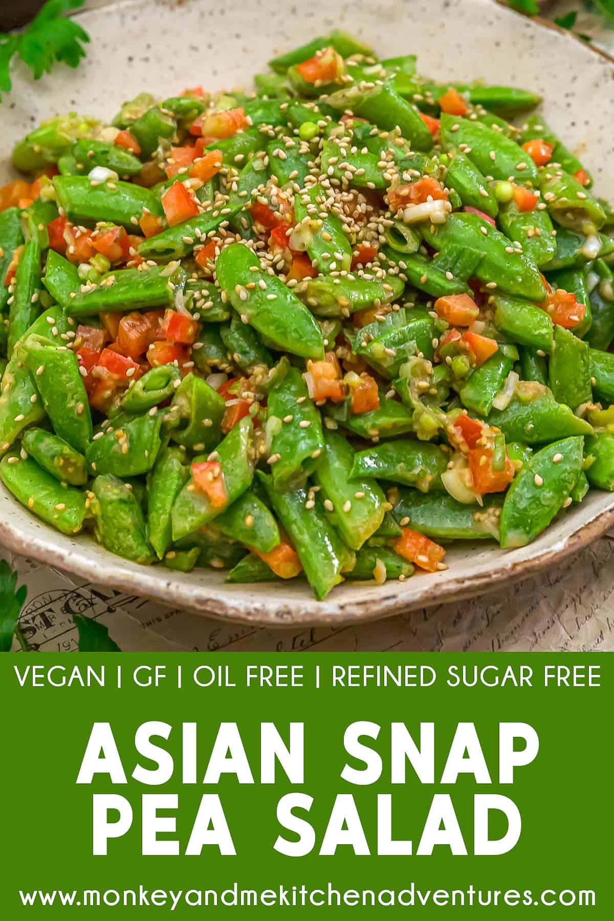 Asian Snap Pea Salad with text description