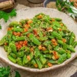 Close up of Asian Snap Pea Salad