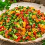 Close up of Bell Pepper Chopped Salad