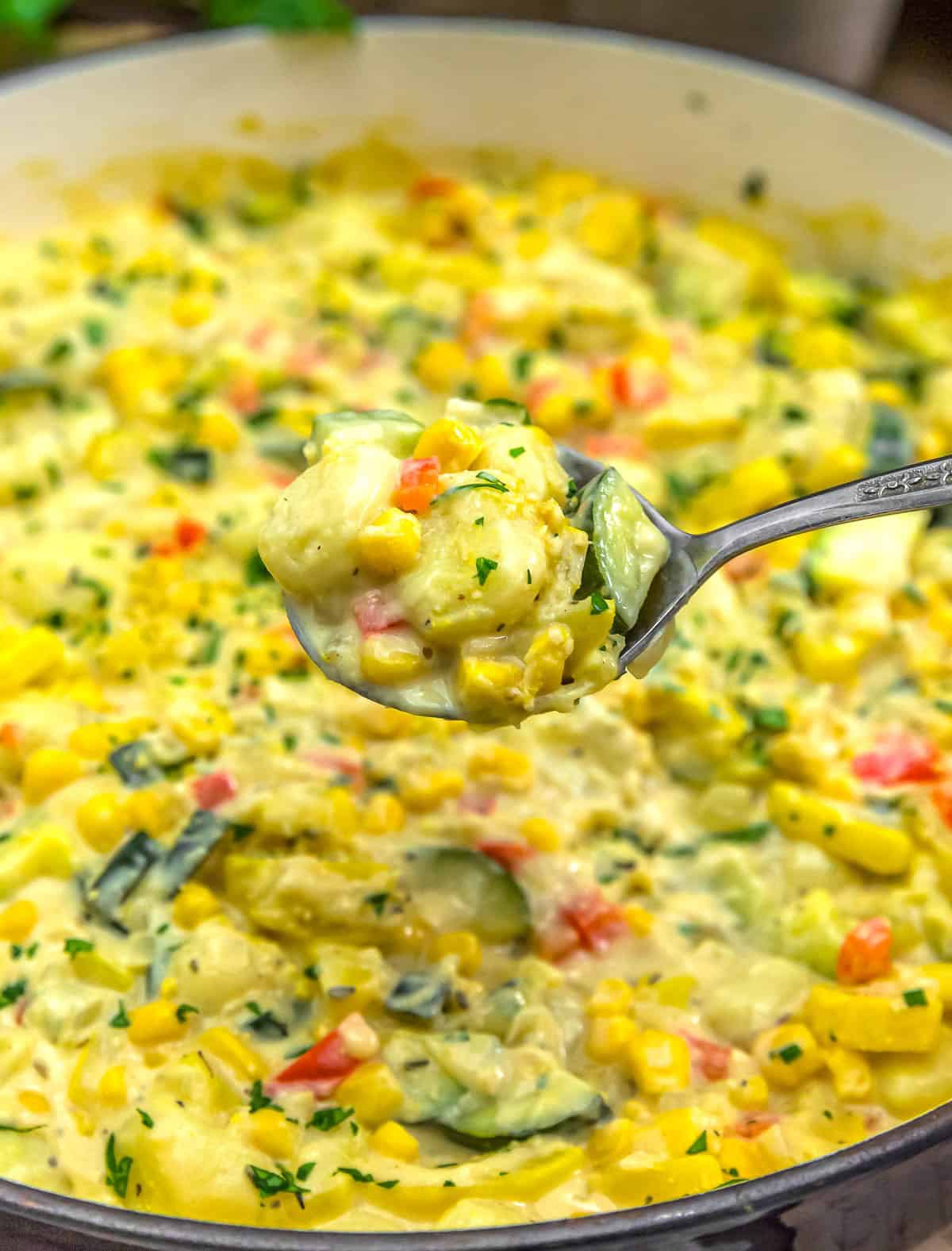 Spoonful of Creamy Summer Squash Gnocchi Skillet
