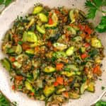 Bowl of Easy Zucchini Lentil Skillet