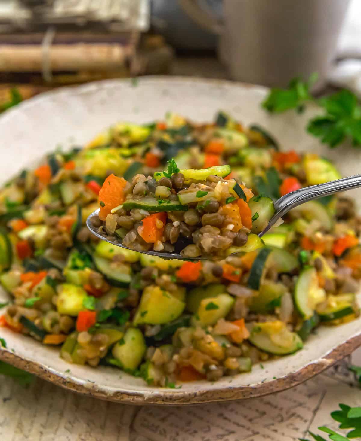 Spoonful of Easy Zucchini Lentil Skillet