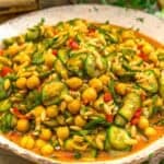 Close up of Thai Curry Cucumber Orzo Salad