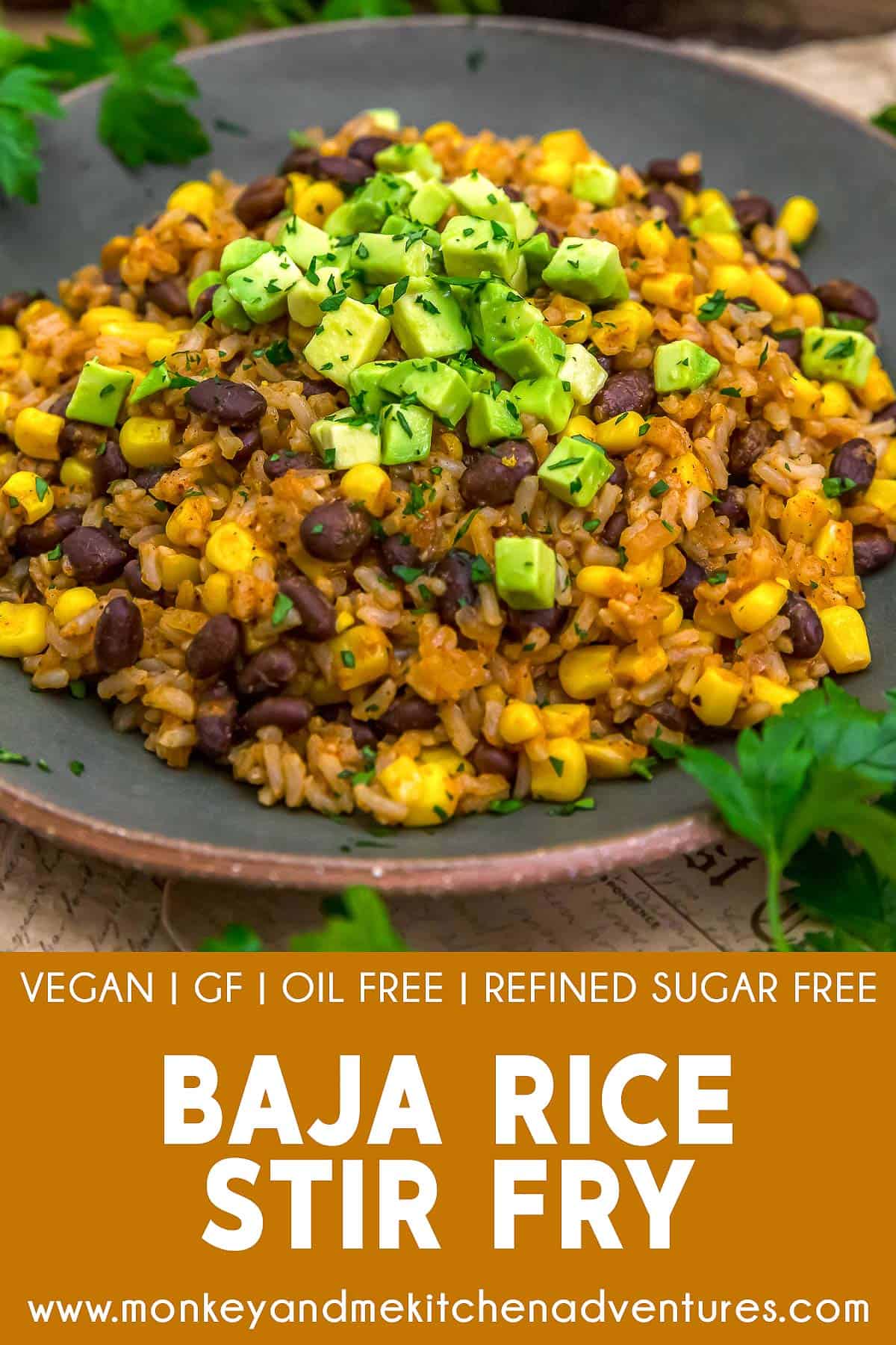 Baja Rice Stir Fry with text description