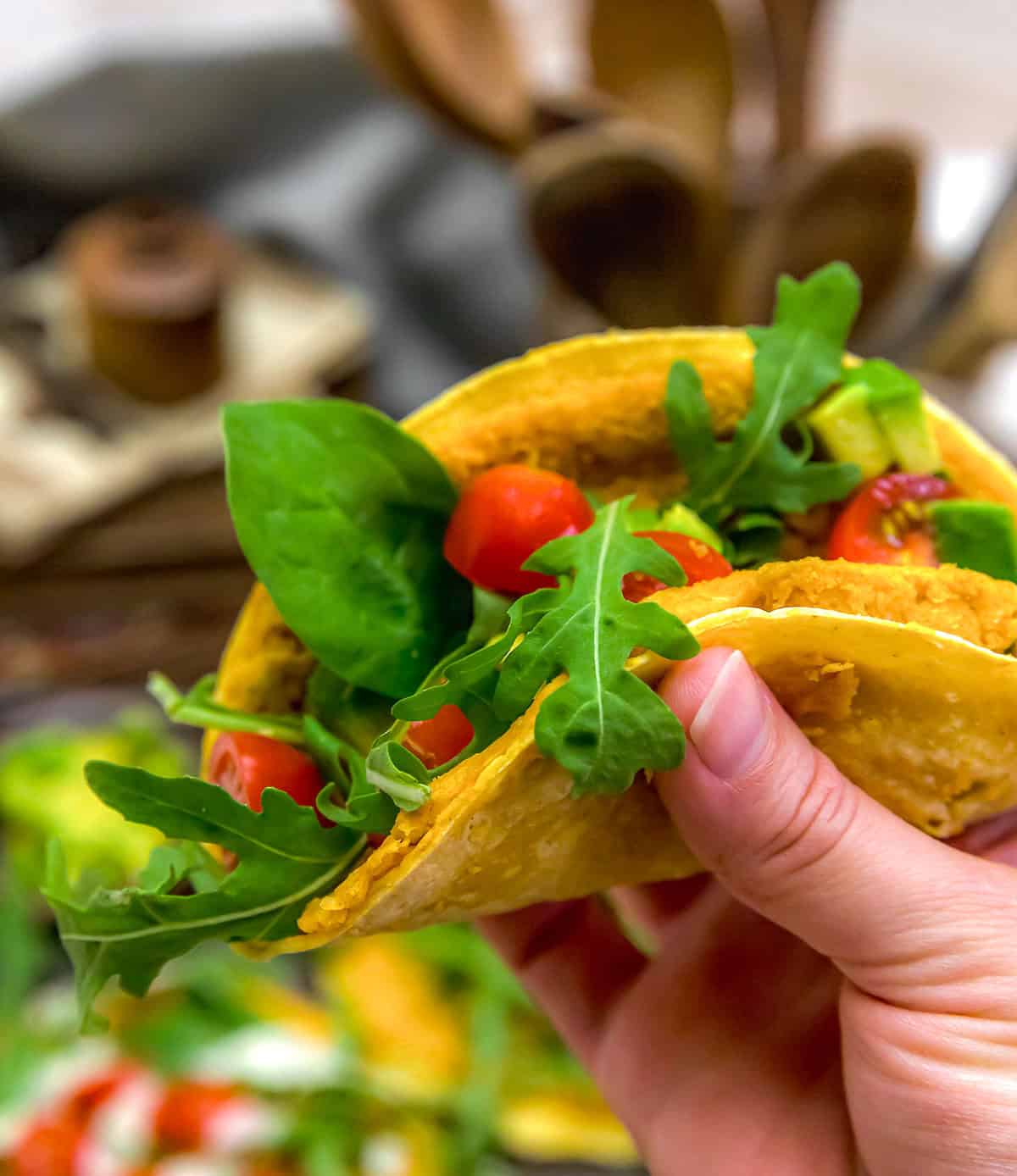 Holding an Easy Smashed Buffalo Taco