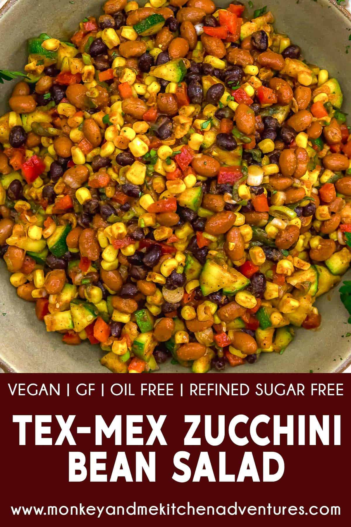 Tex-Mex Zucchini Bean Salad with text description