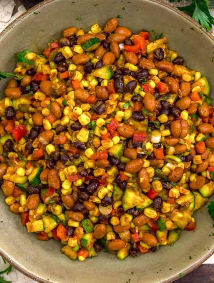 Bowl of Tex-Mex Zucchini Bean Salad