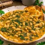Close up of White Beans with Arugula