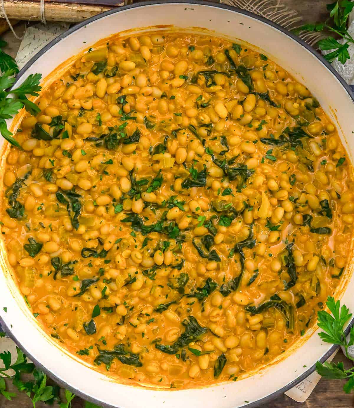 Buffalo Beans and Greens Skillet