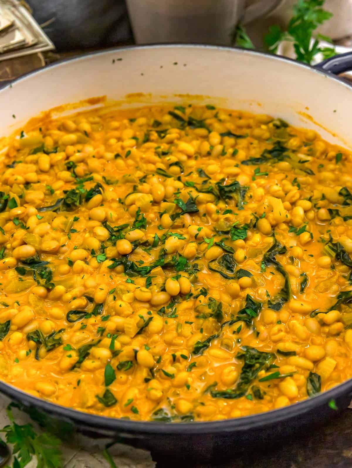 Buffalo Beans and Greens Skillet