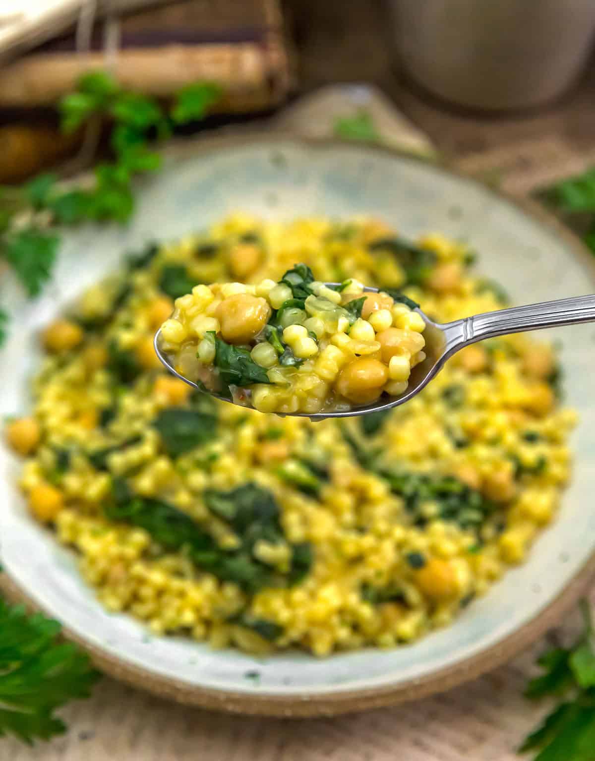 Spoonful of Easy Comforting Couscous Chickpea Skillet