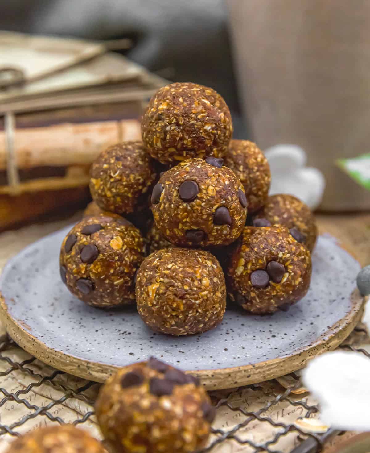 Pile of Healthy Vegan Date Caramel Macchiato Energy Balls