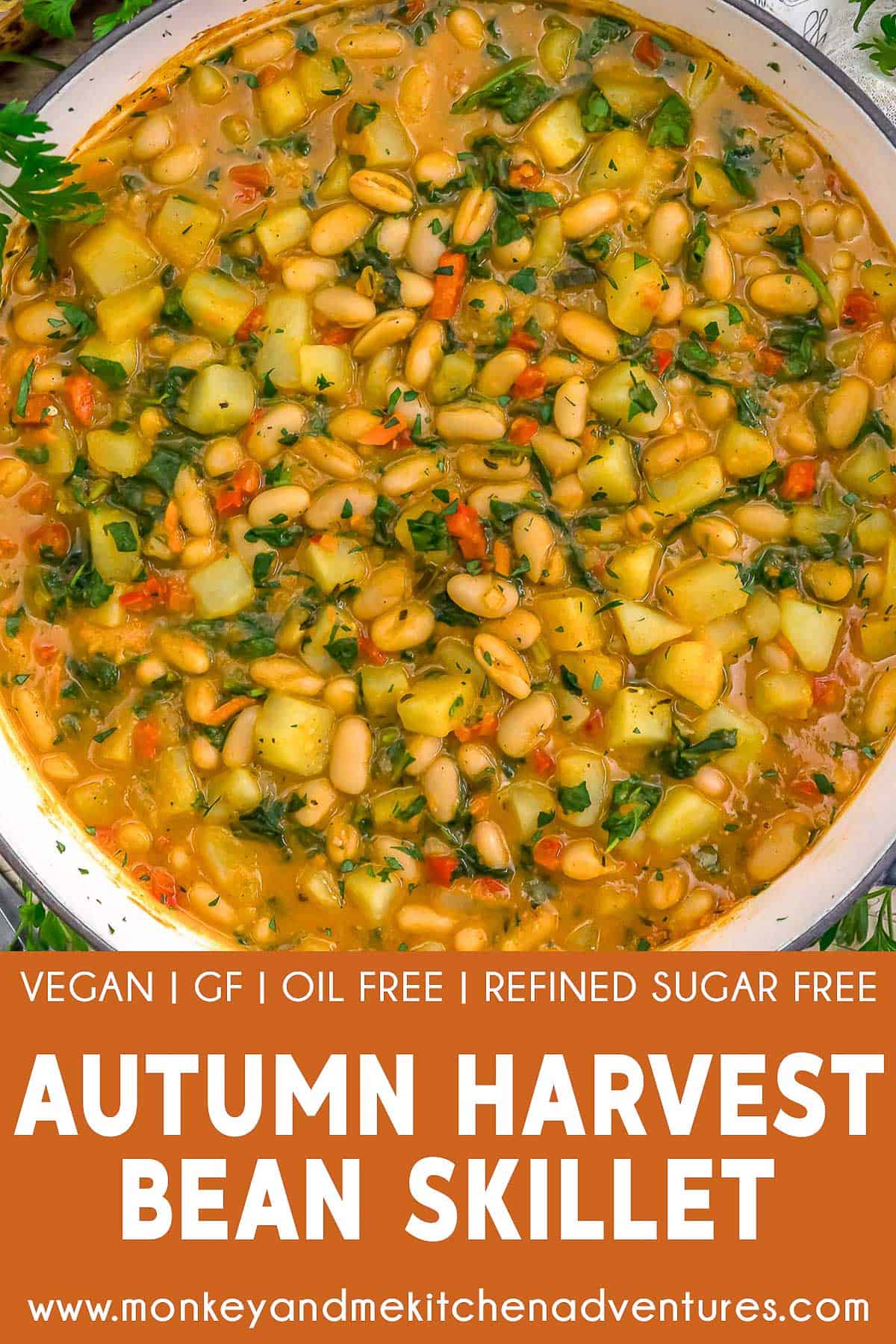 Autumn Harvest Bean Skillet with text description