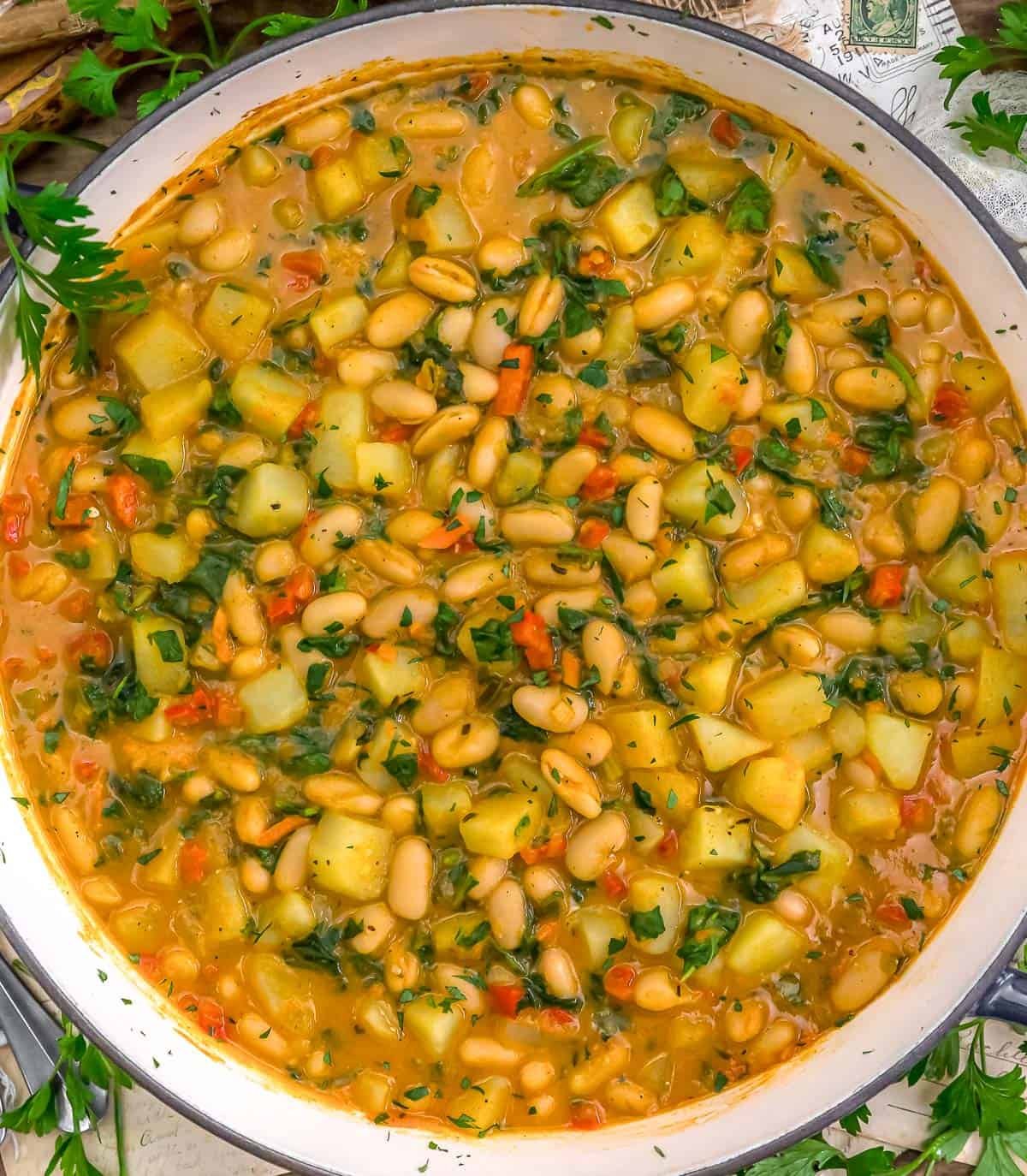 Top view of Autumn Harvest Bean Skillet