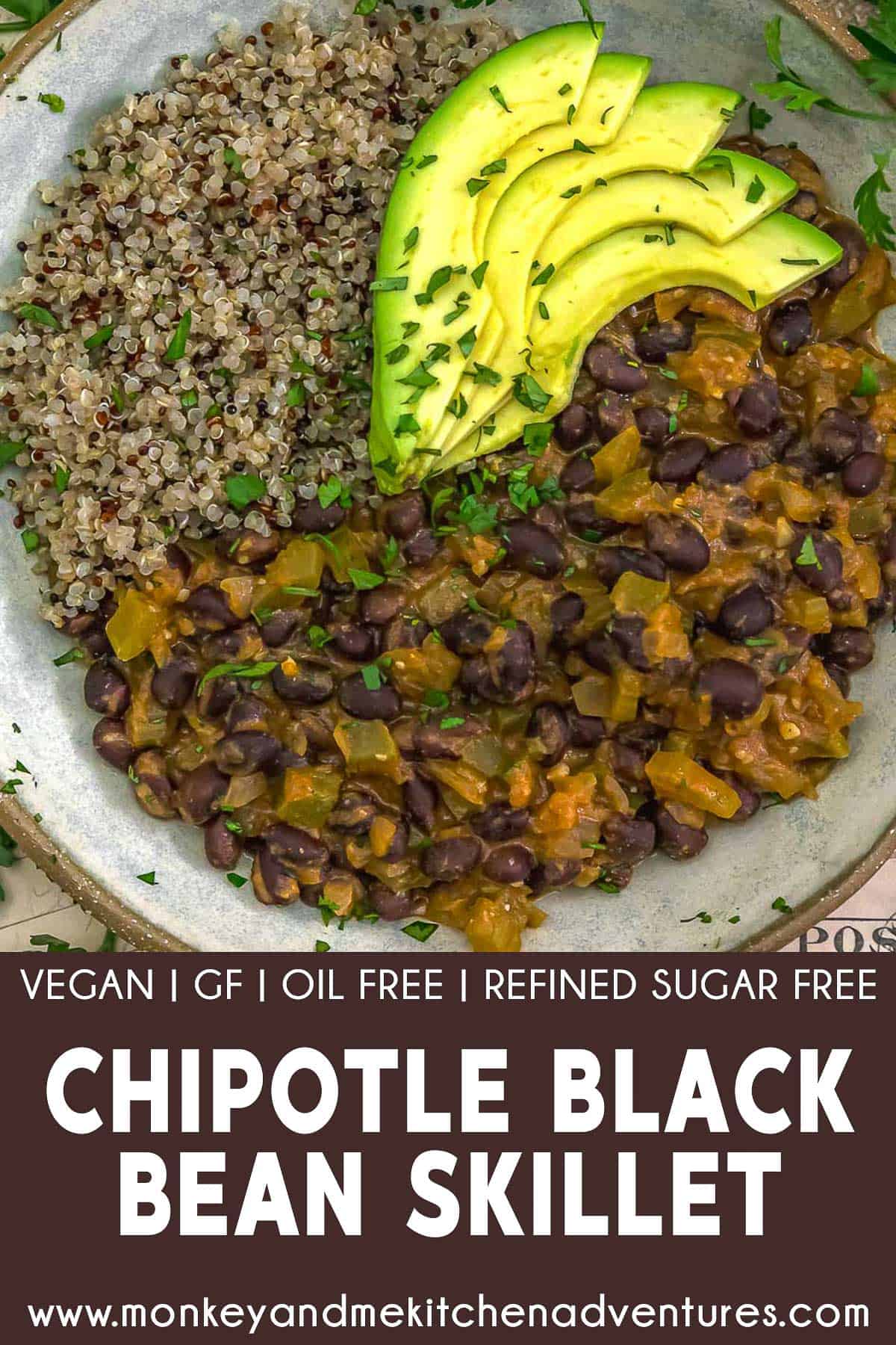 Chipotle Black Bean Skillet with text description