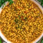 Tablescape of Creamy Cajun Pasta Skillet