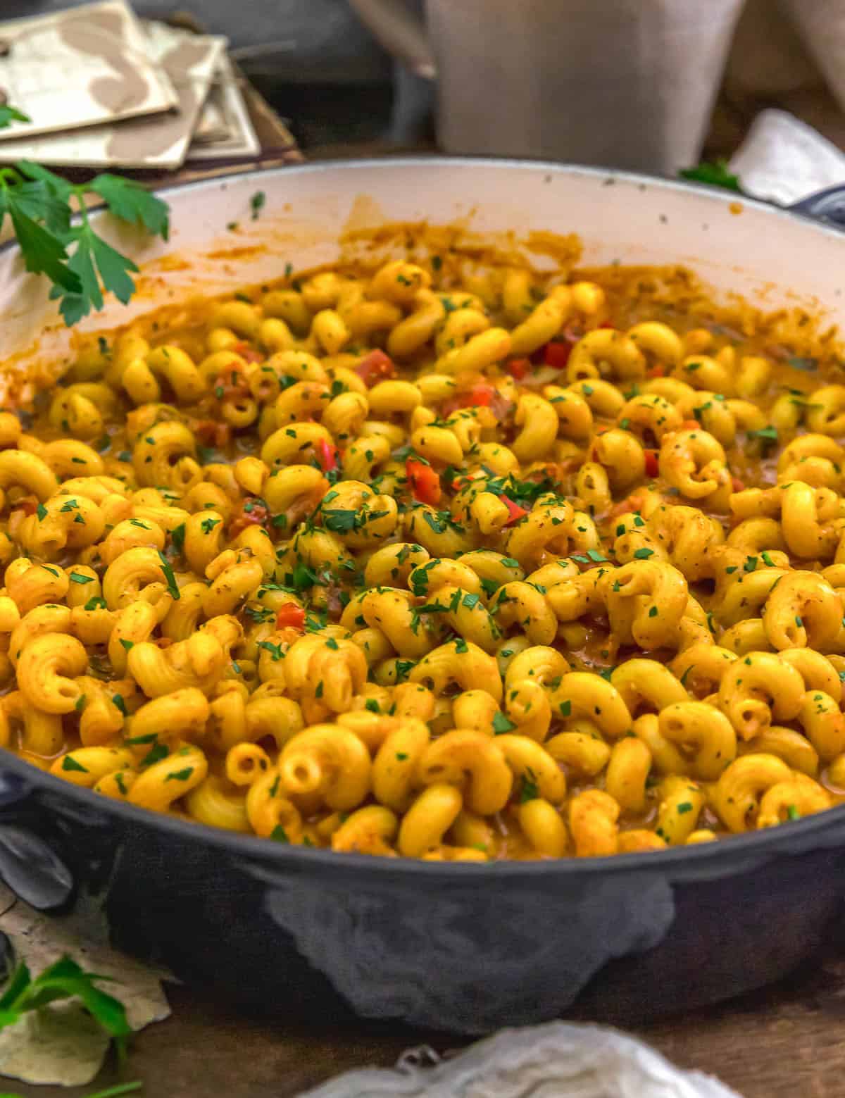 Close up of Creamy Cajun Pasta Skillet