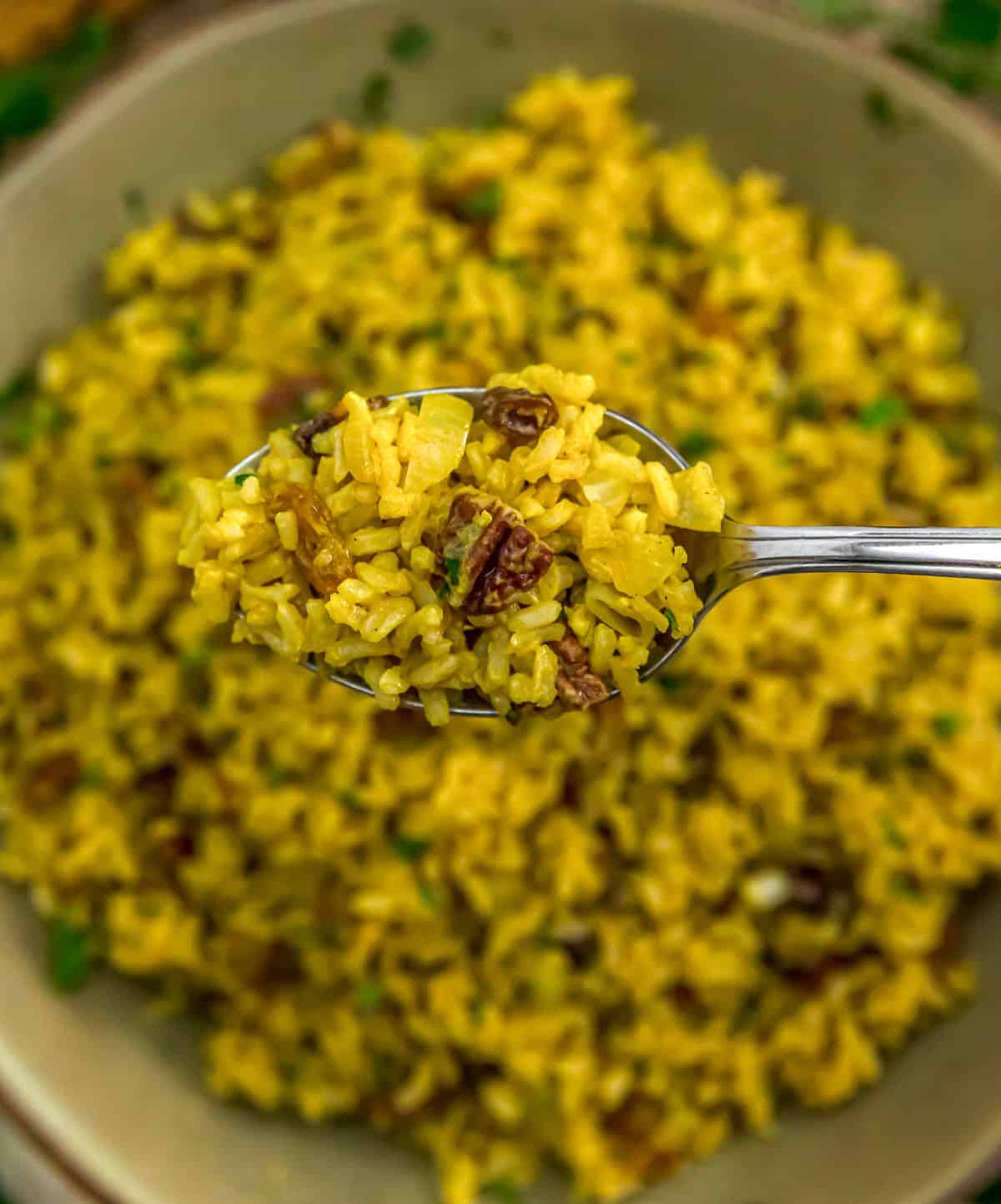 Spoonful of Curried Rice Pecan Stuffing