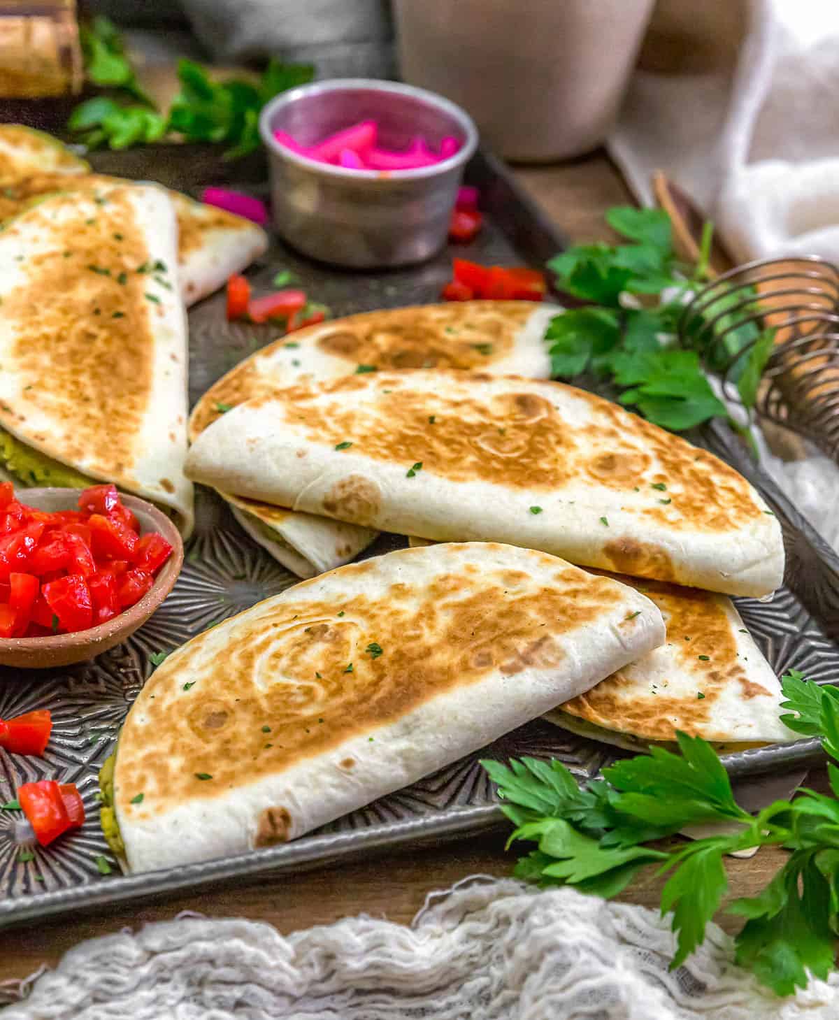 Tablescape of Easy Smashed Falafel Tacos