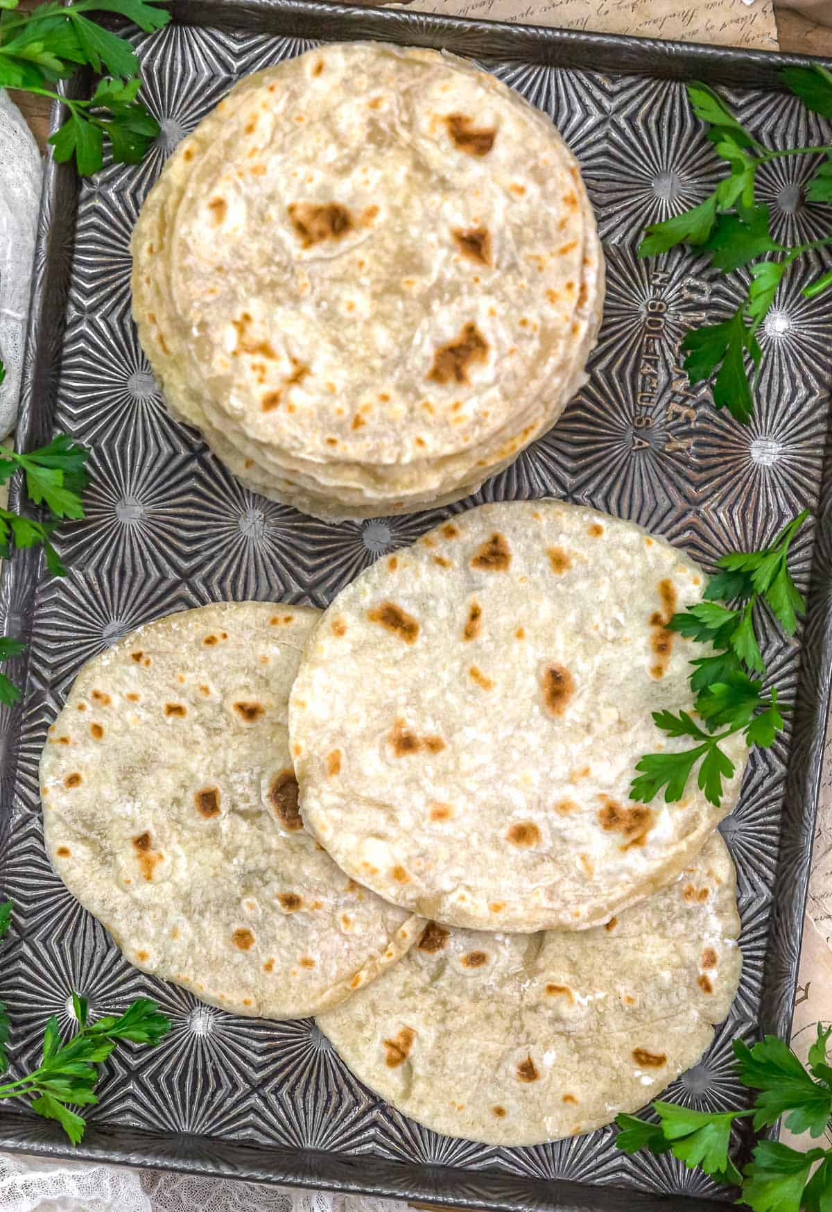 Baking sheet of Oil-Free Flour Tortillas