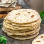 Stack of Oil-Free Flour Tortillas