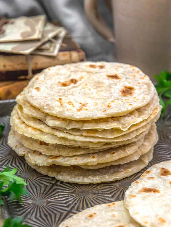 Stack of Oil-Free Flour Tortillas