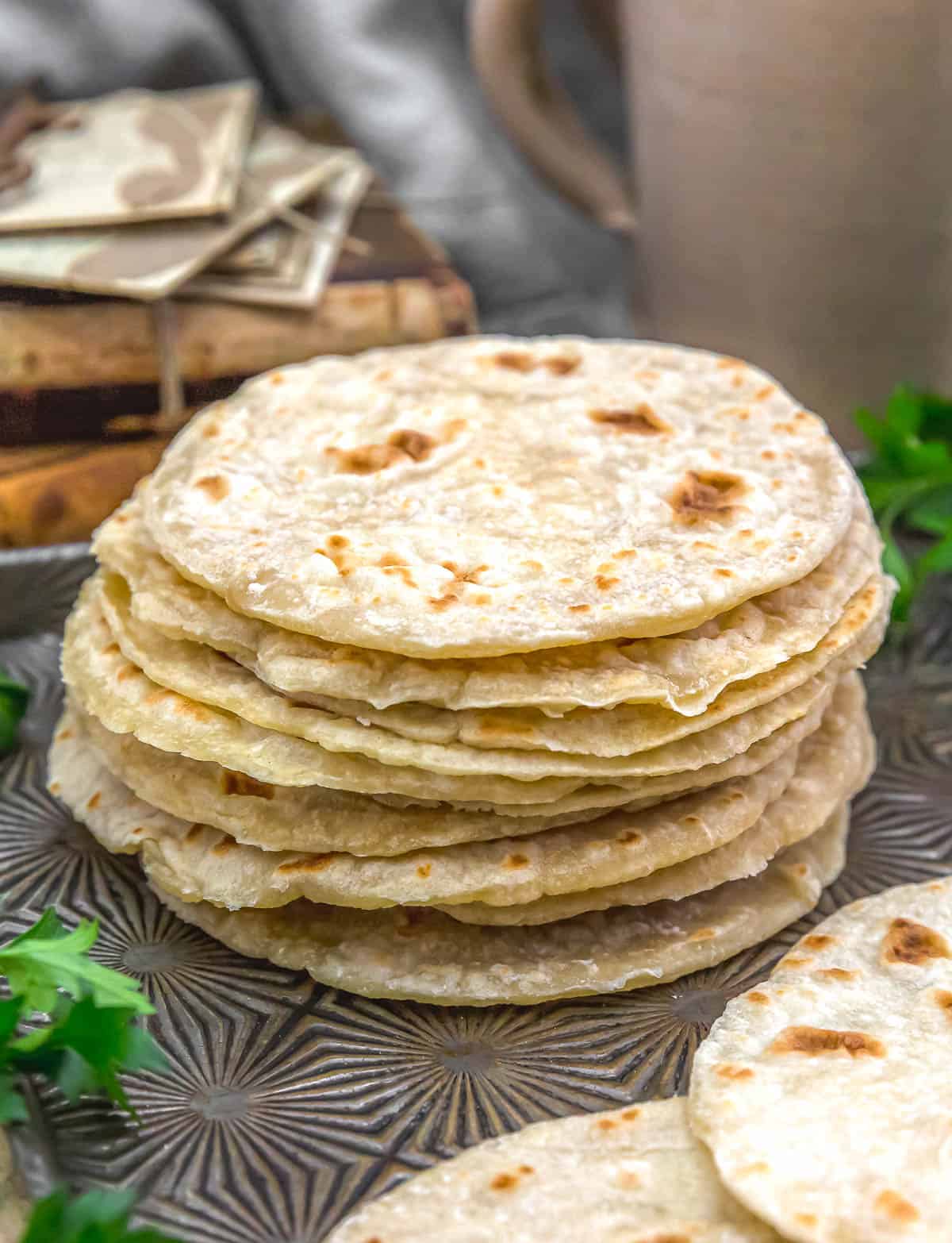 Stack of Oil-Free Flour Tortillas