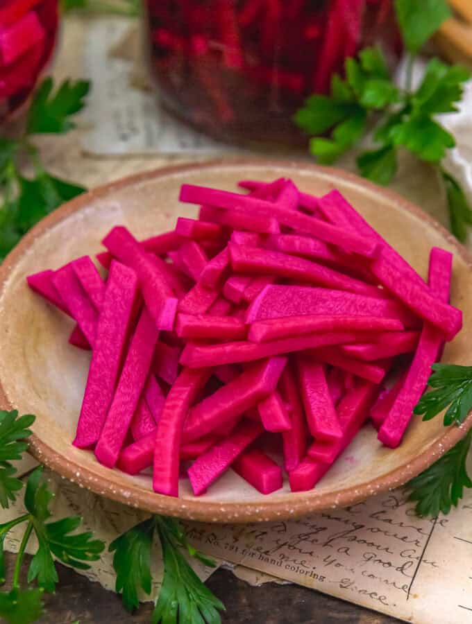 Bowl of Refrigerator Middle Eastern Pickled Turnips