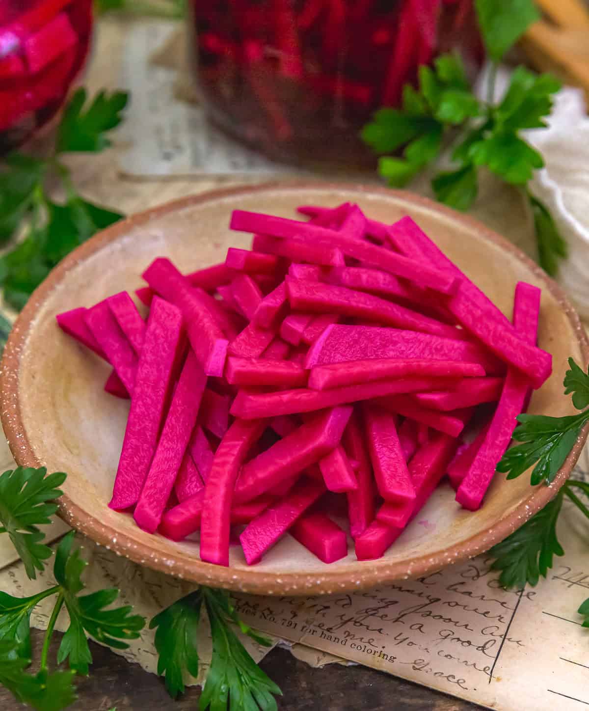 Bowl of Refrigerator Middle Eastern Pickled Turnips