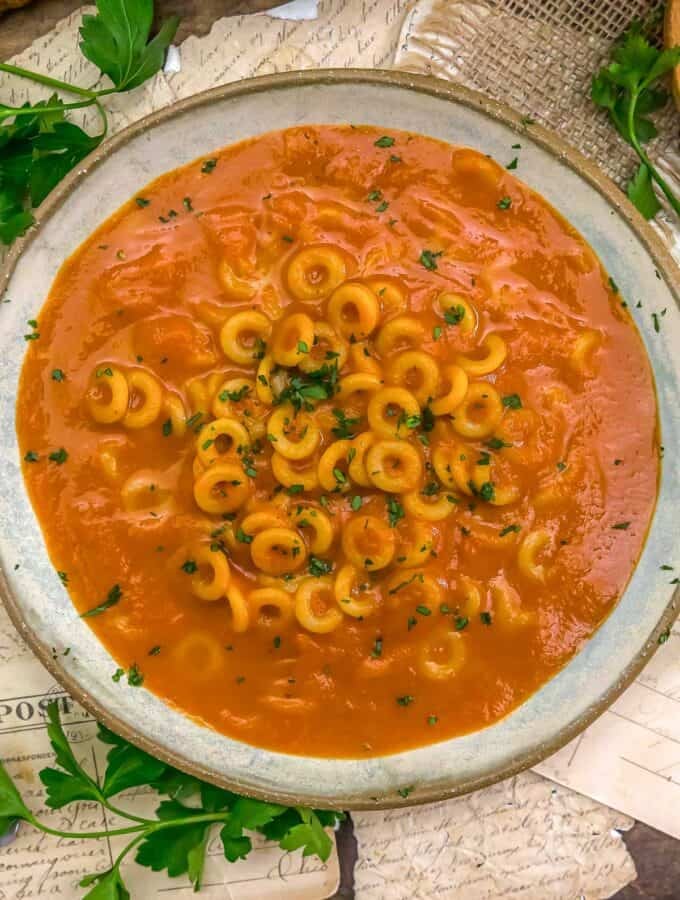 Bowl of Healthy Vegan Spaghetti Os