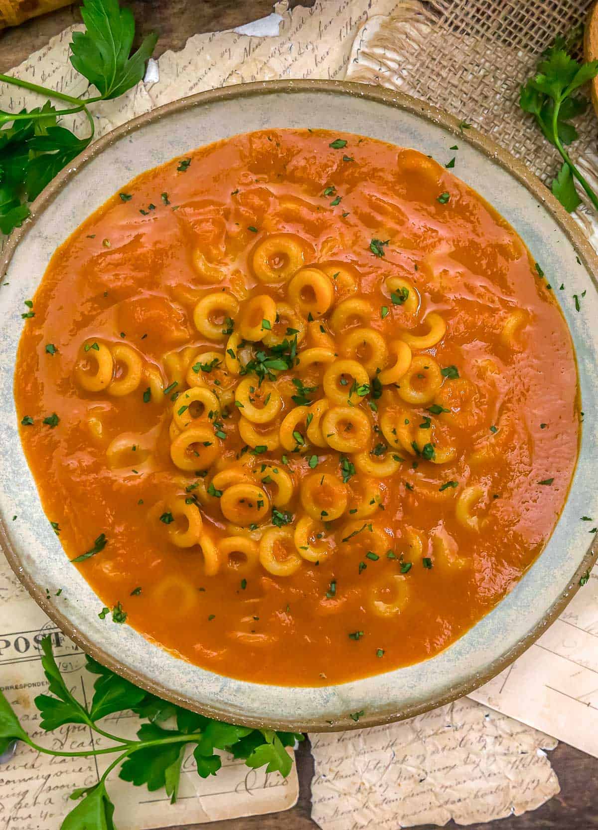 Bowl of Healthy Vegan Spaghetti Os