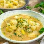 Close up of Rustic Potato Leek Soup