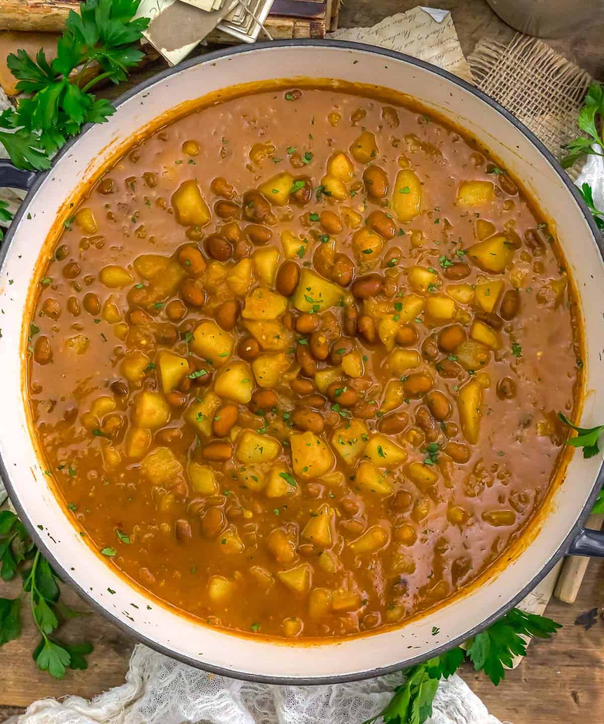 Skillet of Spanish Poor Man’s Beans and Potatoes
