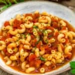 Close up of Vegan Appalachia Macaroni and Tomatoes