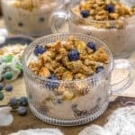 Close up of Vegan Blueberry Buckle Overnight Oats